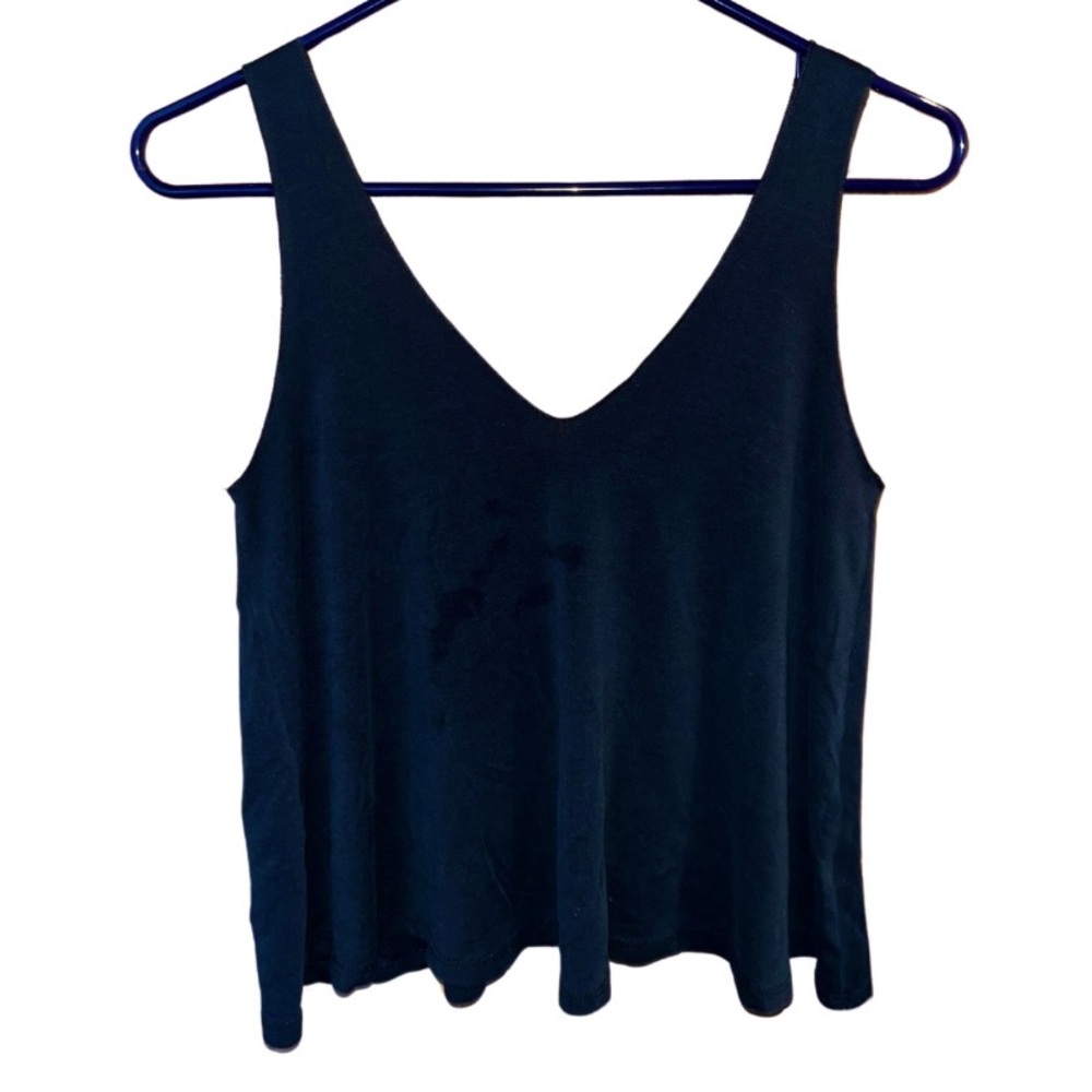 dark gray v neck flowy tank top | abound | size xxs